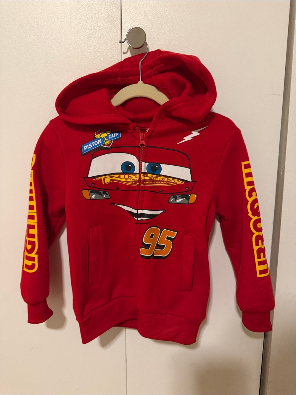 Disney Red Lightning McQueen Hooded Zip-Up Sweatshirt